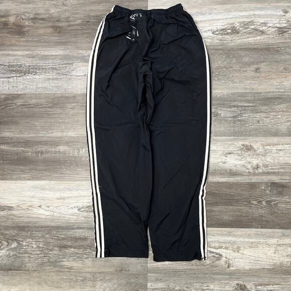 Vintage‎ y2k Adidas Black White Mens M Side Stripe Track Windbreaker Pants Lined - Picture 2 of 9